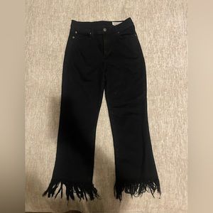 Pistola Fringe Hem Cropped Jeans